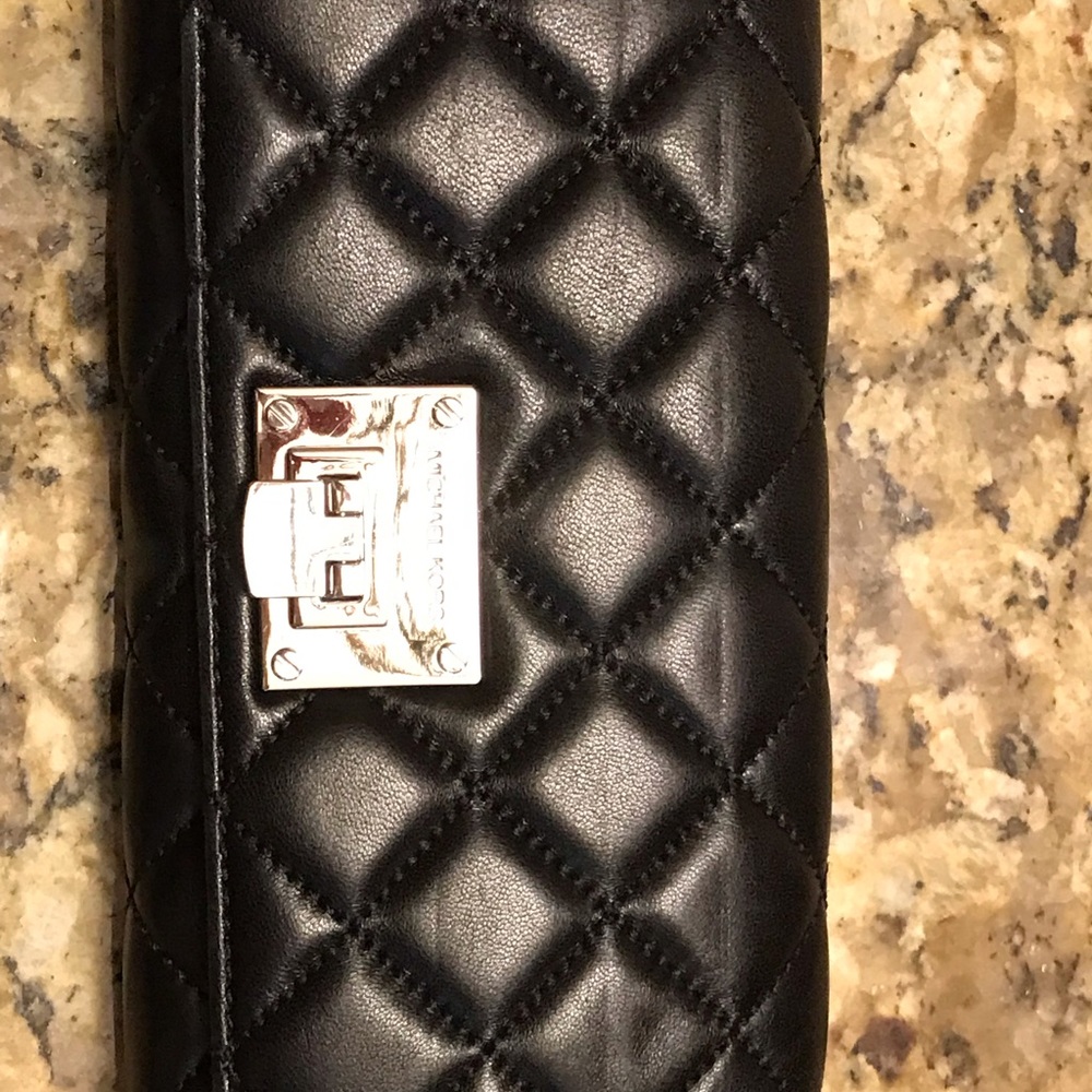 Michael Kors Black quilted Trifold leather wallet
